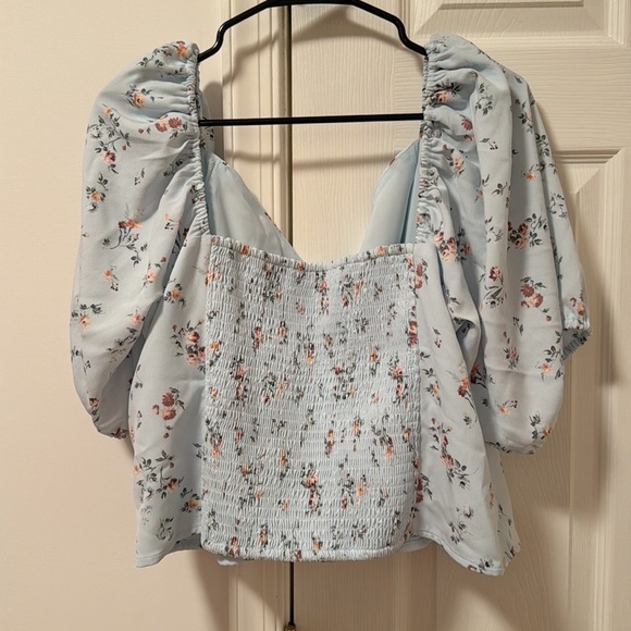 Abercrombie and Fitch floral corset style ruched puff sleeve top - Picture 5 of 6